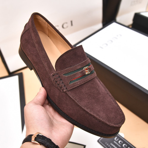 Gucci Mens Shoes Leather Design Luxury Brand Business Dress Shoes for Men with Original Box
