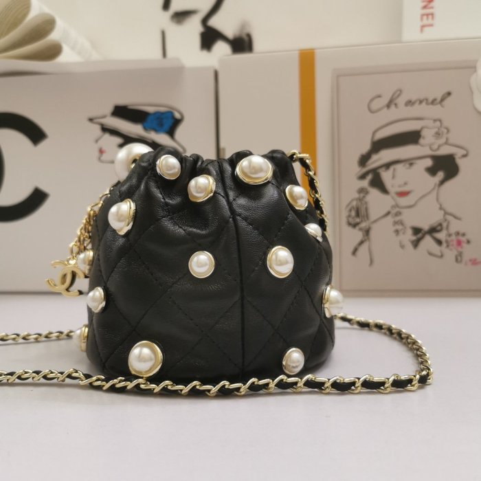 Chanel Womens Bag Shoulder Bag Mini Drawstring Bag