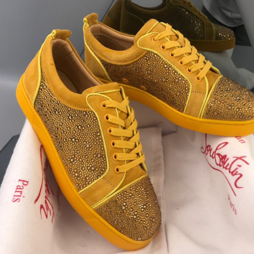 Christian Louboutin Mens Shoes Luxury Brand Red Bottom Design Louis Junior Spikes Flat with Original Box CL sneakers