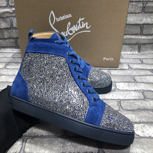 Christian Louboutin Mens Shoes Luxury Brand Red Bottom Design Louis Junior Spikes Flat with Original Box CL sneakers