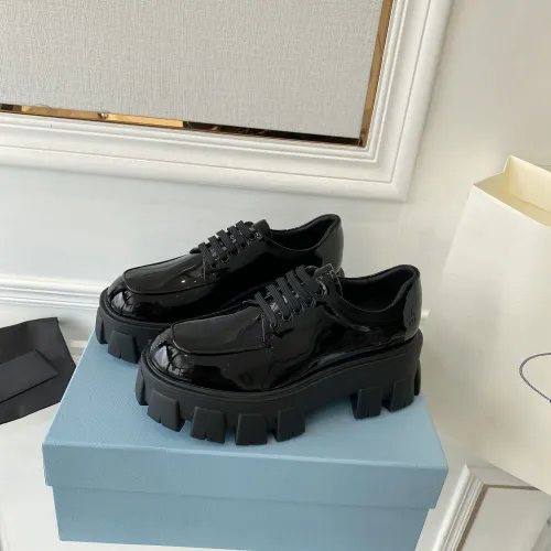 Prada Women Shoes Casual Design Luxury Brand Monolith pointy brushed leather loafers 1D663M_055_F0009_F_055 with Original Box