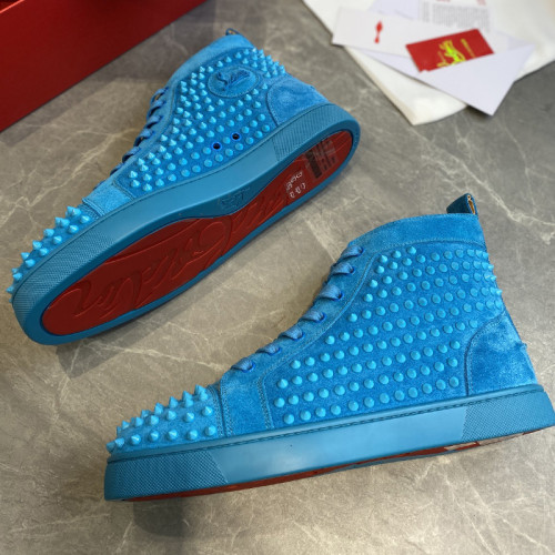 Christian Louboutin Mens Shoes Luxury Brand Red Bottom Design Louis Junior Spikes Flat with Original Box CL sneakers