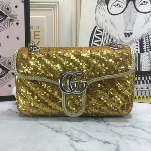 Gucci Womens Bags Shoulder Messenger Bag Luxury Brand Gucci GG Marmont matelassé mini bag with Original Box 446744 UM8AF 4340
