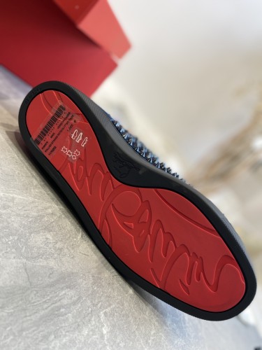 Christian Louboutin Mens Shoes Luxury Brand Red Bottom Design Louis Junior Spikes Flat with Original Box CL sneakers