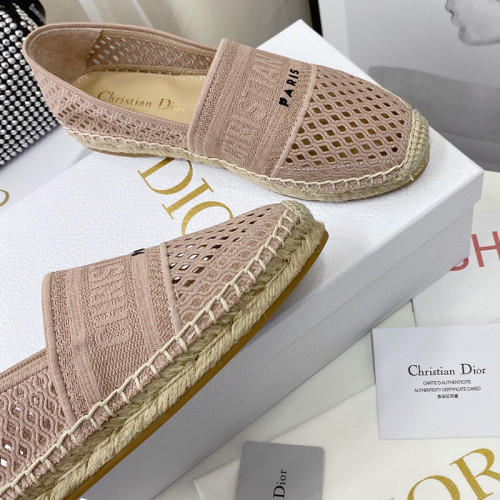 Dior Women Shoes Luxury Brand Design Dior Granville Espadrille Nude Mesh Embroidery Womens Shoes KCB585EMR_S42P