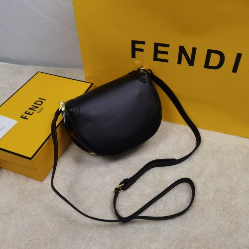 Fendi Womens Bag Crossbody Bag Moonlight Black Leather Bag 8BT346ABVLF0KUR
