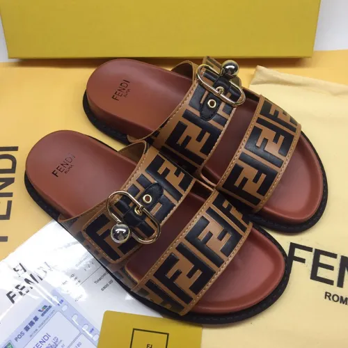 Fendi Men Shoes Slides Sandals Slippers Luxury Brand Mens Shoes with Original Box