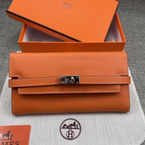 Hermes Womens Mens Wallets Purse Kelly Bag Clutch Leather Design Coin Bag with Original Box