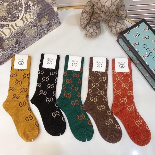 Gucci Socks 5 Pairs with Original Box Luxury Brand Breathable Gucci Sock