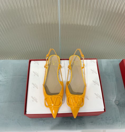 Valentino Women Shoes Mule Flip Flop Sandals VLOGO SIGNATURE CALFSKIN SLINGBACK PUMP Flat with Original Box Luxury Brand