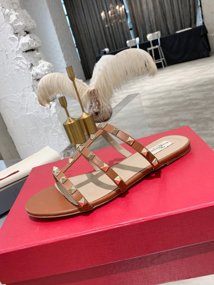 Valentino Women Shoes Mule Flip Flop Sandals ROMAN STUD SLIDE SANDAL IN QUILTED NAPPA with Original Box Luxury Brand