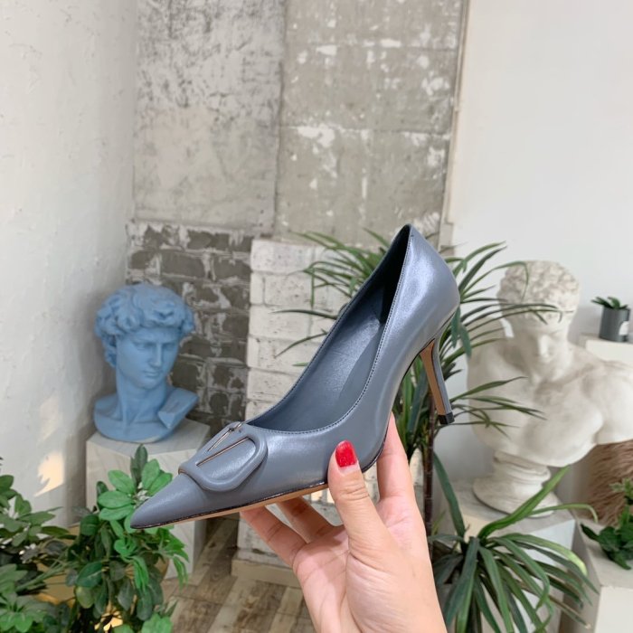 Valentino Women Shoes Mule Flip Flop Sandals VLOGO SIGNATURE CALFSKIN PUMP 80MM Luxury Brand with Original Box