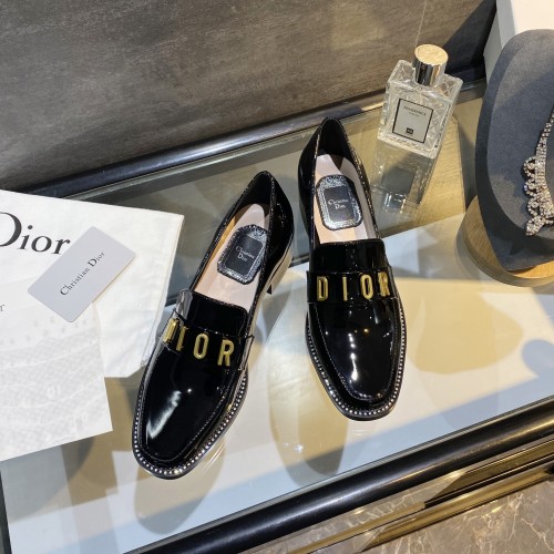 Dior Womens Shoes Leather Loafers Derby Shoes