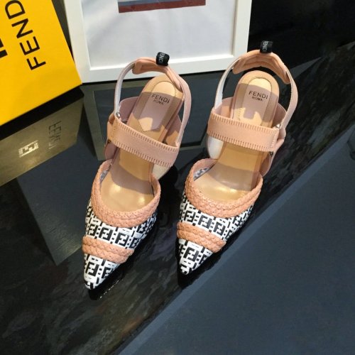 Fendi Womens Shoes COLIBRÌ Raffia Slingbacks 8.5cm
