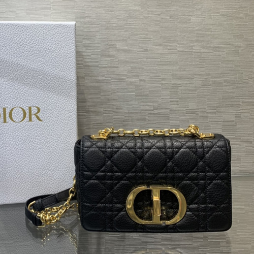 Dior Womens Bags Crossbody Bag SMALL DIOR CARO BAG Black Supple Cannage Calfskin with Original Box M9241UWHC_M900