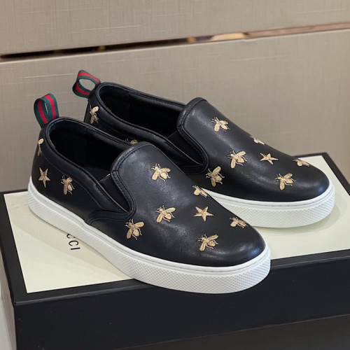 Gucci Mens Shoes Slippers Slides Casual Design Luxury Brand Black Leather Princetown leather slipper with Original Box 423513 BLM00 1000