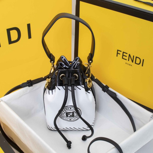 Fendi Womens Bag MON TRESOR - White Canvas Mini-Bag