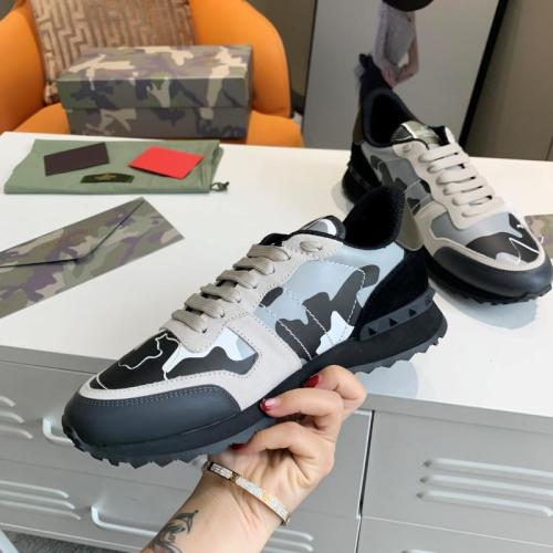 Valentino Men Shoes Fashion Design Luxury Brand ROCKSTUD CALFSKIN SNEAKER with Original Box