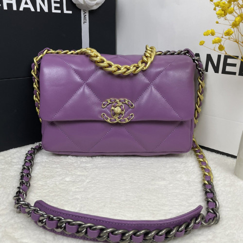 Chanel Womens Bags Shoulder Messenger Bags Chanel 19 Flap Bag Luxury Brand with Original Box