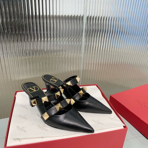 Valentino Women Shoes Mule Flip Flop Sandals ROMAN STUD MULE IN CALFSKIN 65 MM with Original Box