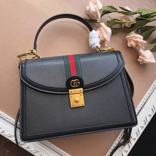 Gucci Womens Bags Shoulder Messenger Bag Luxury Brand Gucci Ophidia small top handle bag in GG supreme canvas with Original Box 651055 DJ2DX 1060