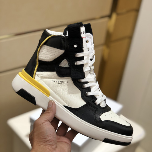 Givenchy Men Shoes Boots Fashion Sneakers Luxury Brand Wing Mid Three Tone Sneakers In Leather BH002JH0PB-991