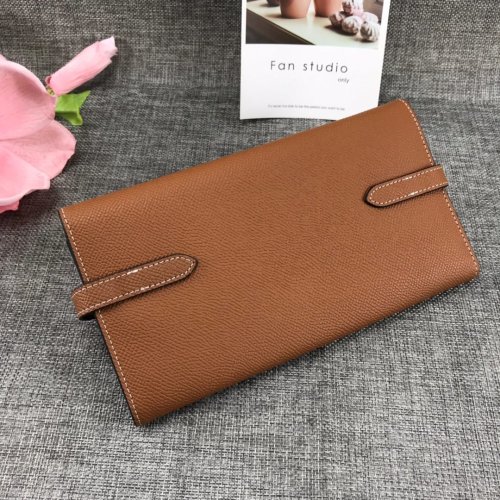 Hermes Womens Mens Wallets Purse Kelly Bag Clutch Leather Design Coin Bag with Original Box