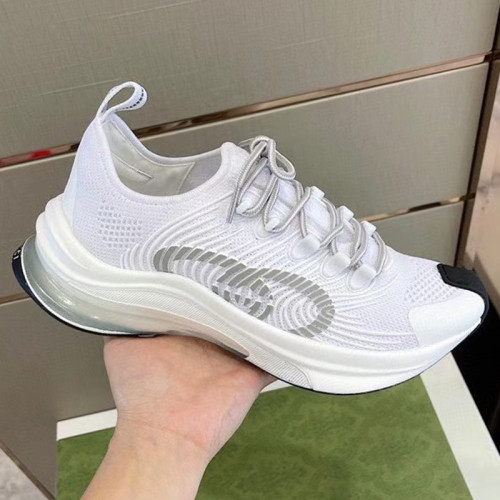 Gucci Mens Shoes Sneakers Luxury Brand Men's Gucci Run sneaker in white fabric 680893 USM10 8475 with Original Box