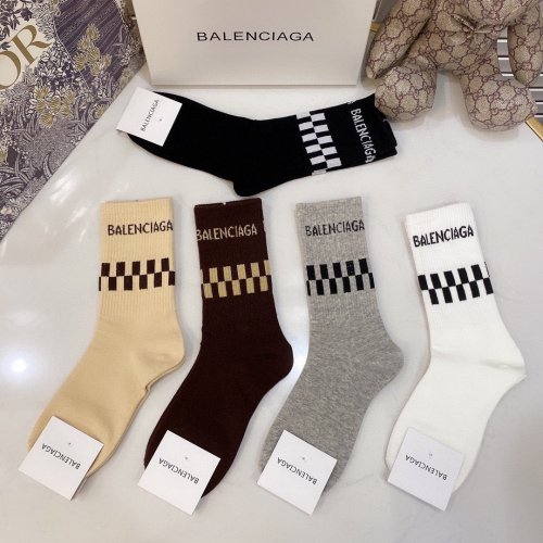 Balenciaga Socks 5 Pairs with Original Box Luxury Brand Breathable Balenciaga Sock