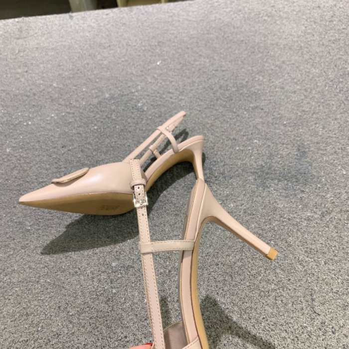 Valentino Women Shoes Mule Flip Flop Sandals VLOGO SIGNATURE CALFSKIN SLINGBACK PUMP 80 MM / 3.15 IN. ZW2S0R01MZFP45 with Original Box