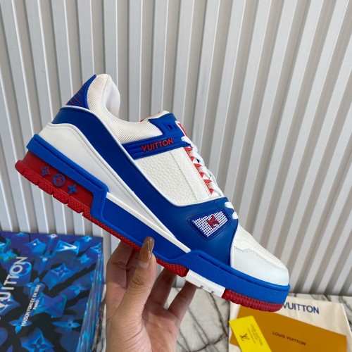 Louis Vuitton Men Shoes Fashion Design Luxury Brand LV TRAINER SNEAKER 1A8ZTA White Mix of materials with Original Box
