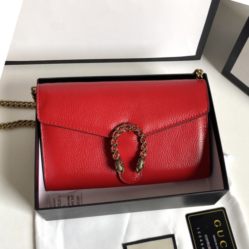Gucci Womens Bags Crossbody Shoulder Messenger Bags Luxury Brand Dionysus GG Supreme chain wallet ‎401231 KHNSN 8642 with Original Box