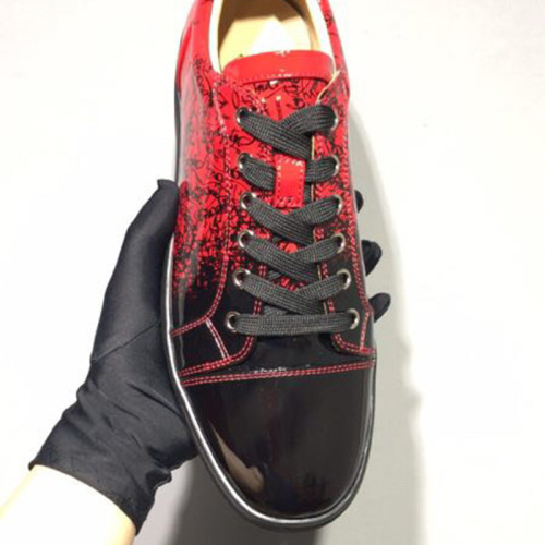 Christian Louboutin Mens Shoes Luxury Brand Red Bottom Design Louis Junior Spikes Flat with Original Box CL sneakers