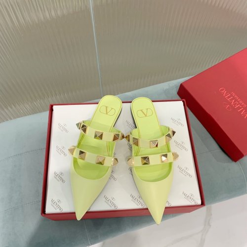 Valentino Women Shoes Mule Flip Flop Sandals ROMAN STUD FLAT MULE IN CALFSKIN with Original Box Luxury Brand
