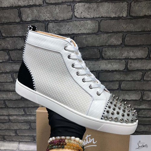 Christian Louboutin Mens Shoes Luxury Brand Red Bottom Design Louis Junior Spikes Flat with Original Box CL sneakers