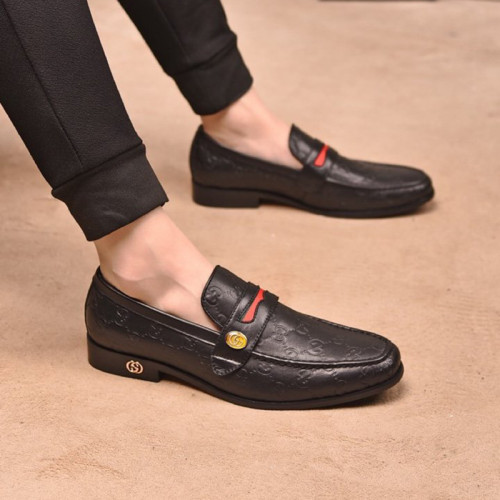 Gucci Mens Shoes Leather Design Luxury Brand Business Dress Shoes for Men with Original Box