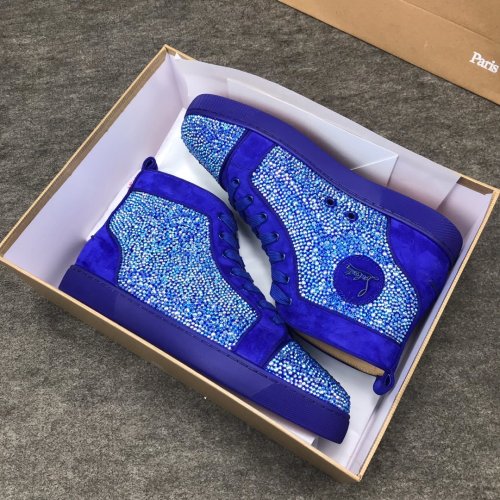 Christian Louboutin Mens Shoes Luxury Brand Red Bottom Design Louis Junior Spikes Flat with Original Box CL sneakers