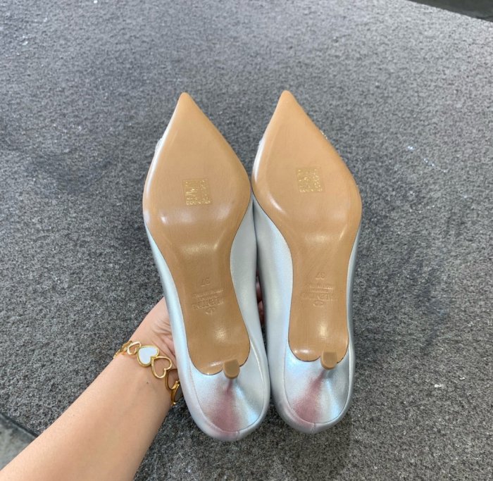 Valentino Women Shoes Mule Flip Flop Sandals VLOGO SIGNATURE CALFSKIN PUMP 45MM / 1.8 IN. with Original Box
