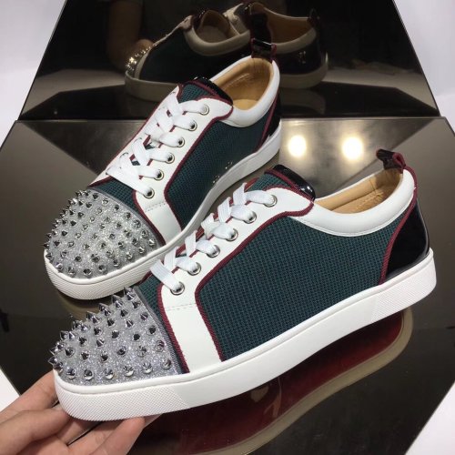 Christian Louboutin Mens Shoes Luxury Brand Red Bottom Design Louis Junior Spikes Flat with Original Box CL sneakers