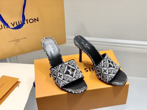 Louis Vuitton Womens Shoes Pumps Sandals Leather Design Luxury Brand Fashion Sandals with Original Box 10cm Heel