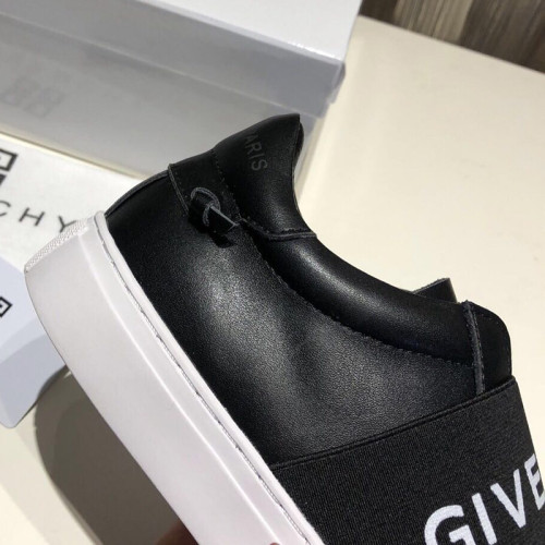 GIVENCHY PARIS STRAP SNEAKERS IN LEATHER Urban Street sneakers in matte black leather Mens Womens Shoes with Box