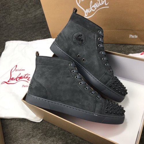 Christian Louboutin Mens Shoes Luxury Brand Red Bottom Design Louis Junior Spikes Flat with Original Box CL sneakers