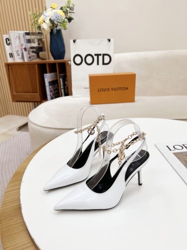 Louis Vuitton Womens Shoes Pumps Sandals Leather Design Luxury Brand Fashion Sandals with Original Box 8cm Heel