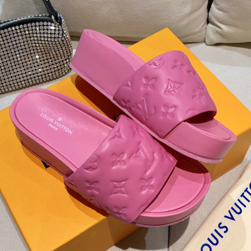 Louis Vuitton Womens Shoes Sandals Slippers Luxury Brand Louis Vuitton JUMBO FLATFORM MULE with Original Box 1A9QYY