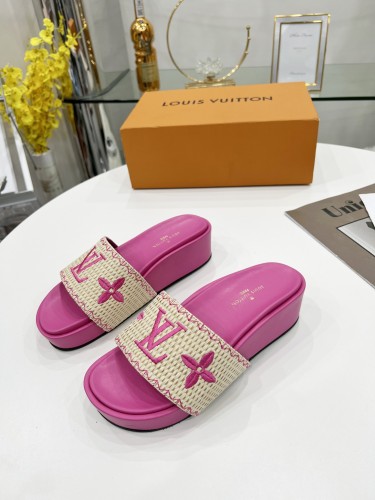 Louis Vuitton Womens Shoes Sandals Slippers Luxury Brand Louis Vuitton JUMBO FLATFORM MULE with Original Box 1A9QYY