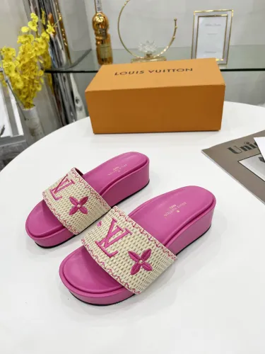 Louis Vuitton Womens Shoes Sandals Slippers Luxury Brand Louis Vuitton JUMBO FLATFORM MULE with Original Box 1A9QYY