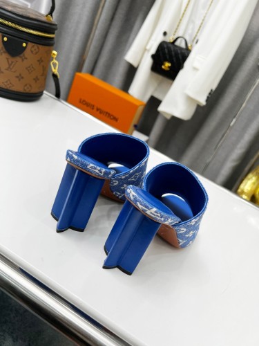 Louis Vuitton Womens Shoes Sandals Slippers Luxury Brand SILHOUETTE MULE 1A9PX4 Monogram denim with Original Box