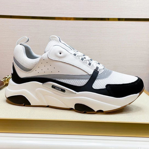 Dior Mens Shoes Sneakers Luxury Brand Breathable Design B22 SNEAKER Cream and Lavender Technical Mesh with Light Green and Gray Smooth Calfskin with Original Box 3SN231YXX_H861