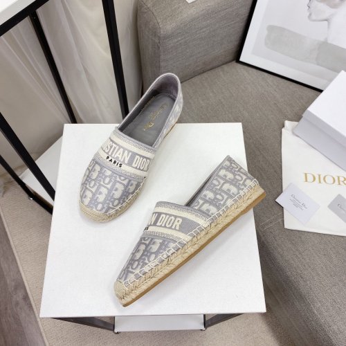 Dior Women Shoes Luxury Brand Design Dior Espadrille Nude Mesh Embroidery Womens Shoes with Original Box