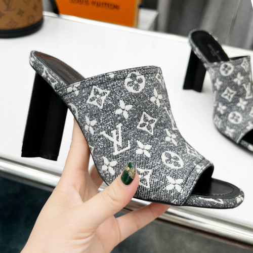 Louis Vuitton Womens Shoes Sandals Slippers Luxury Brand SILHOUETTE MULE 1A9PX4 Monogram denim with Original Box